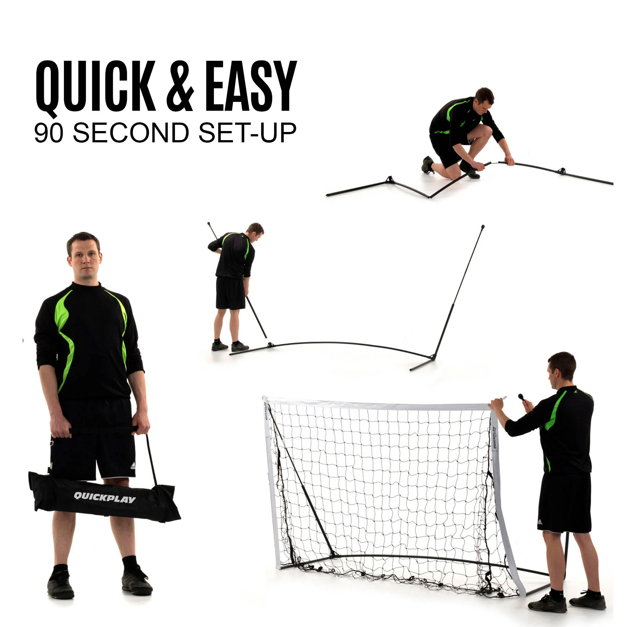 KICKSTER Portable Football Goal 6x4' (Yellow) - Image 2