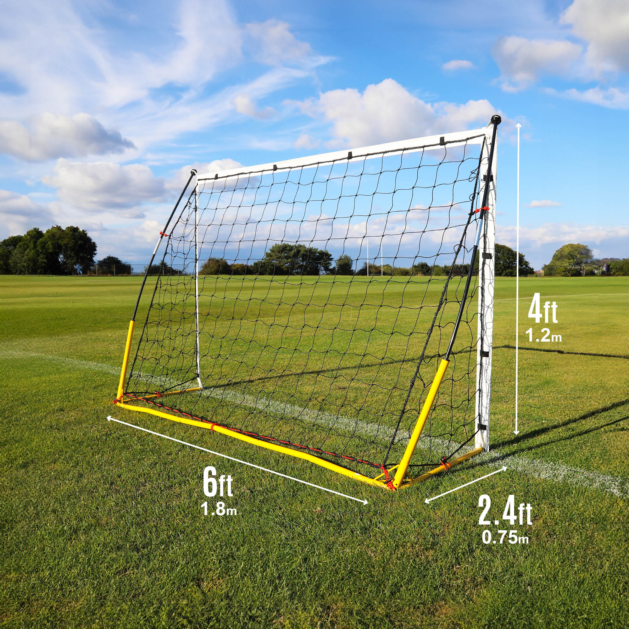 KICKSTER Portable Football Goal 6x4' (Yellow) - Image 6