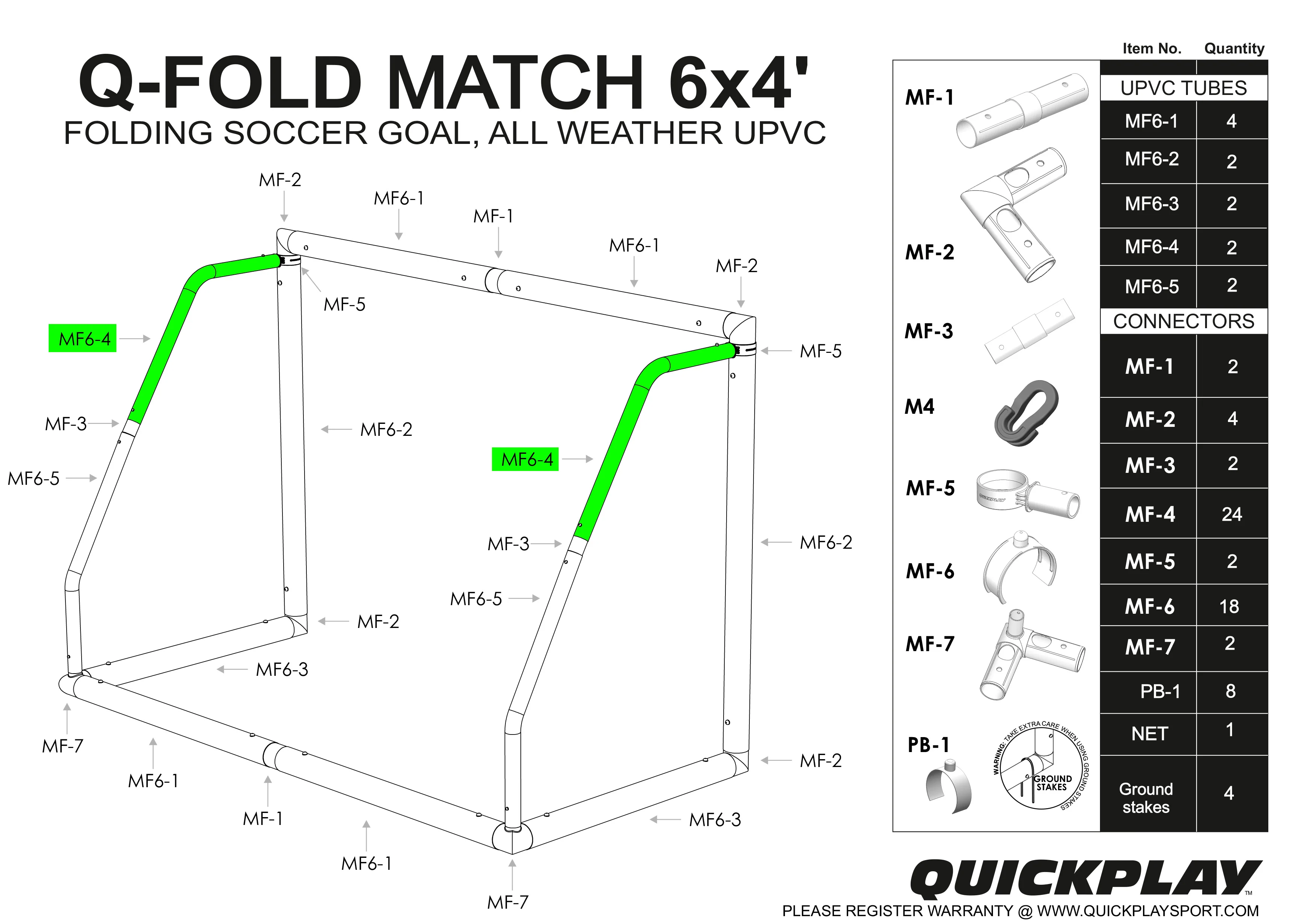 Spare Part - TUBE - Q-FOLD MATCH 6x4' - MF6-4 - Image 2