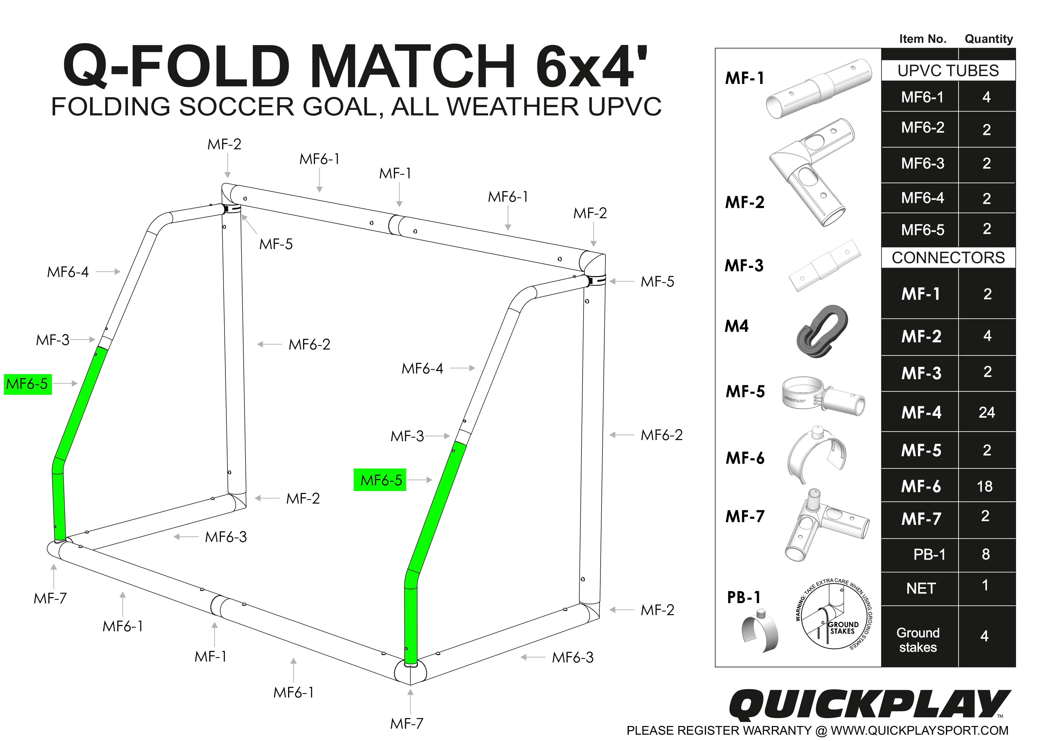 Spare Part - TUBE - Q-FOLD MATCH 6x4' - MF6-5 - Image 2