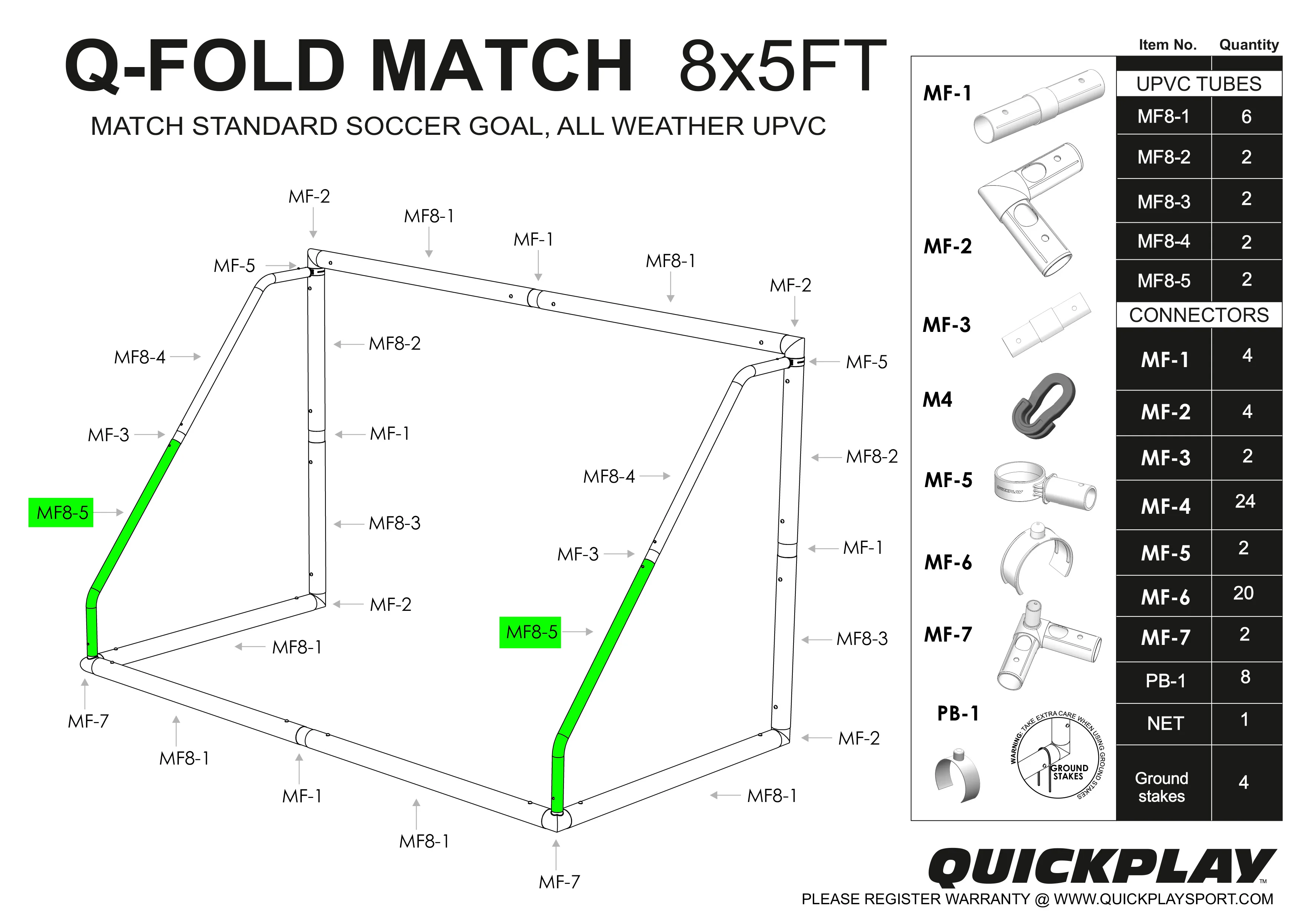 Spare Part - TUBE - Q-FOLD MATCH 8x5' - MF8-5 - Image 2
