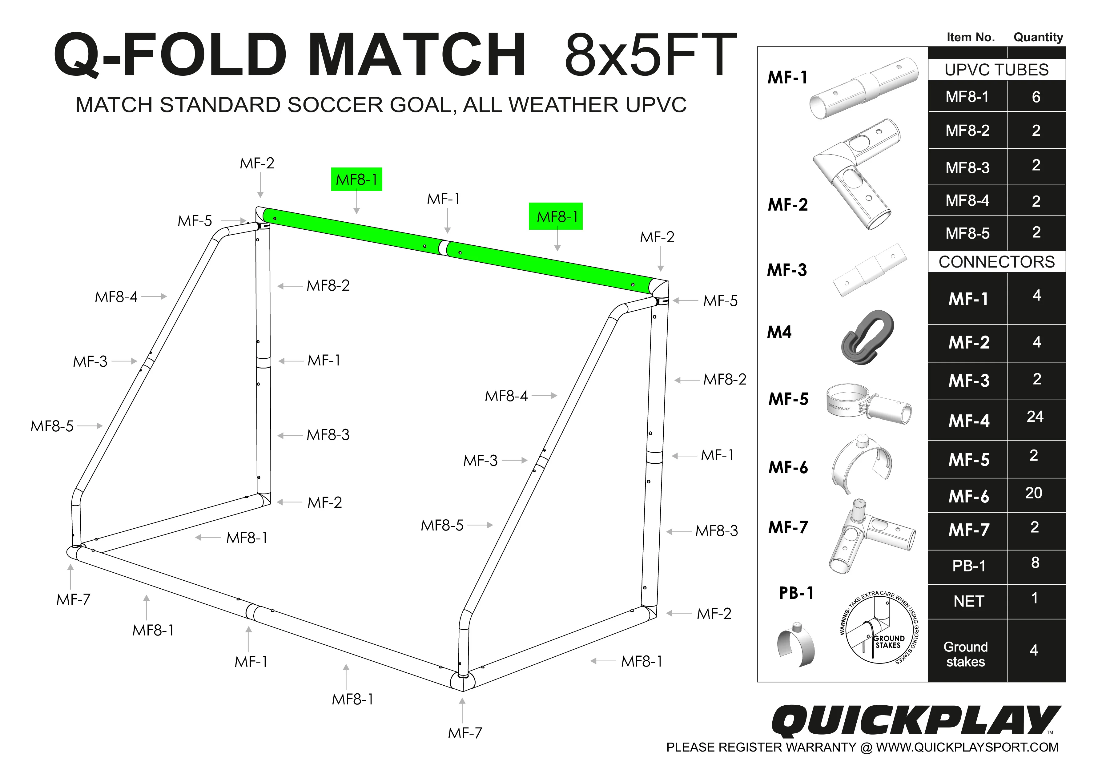 Spare Part - TUBE - Q-FOLD & Q-FOLD MATCH 8X5' - MF8-1 - Image 2
