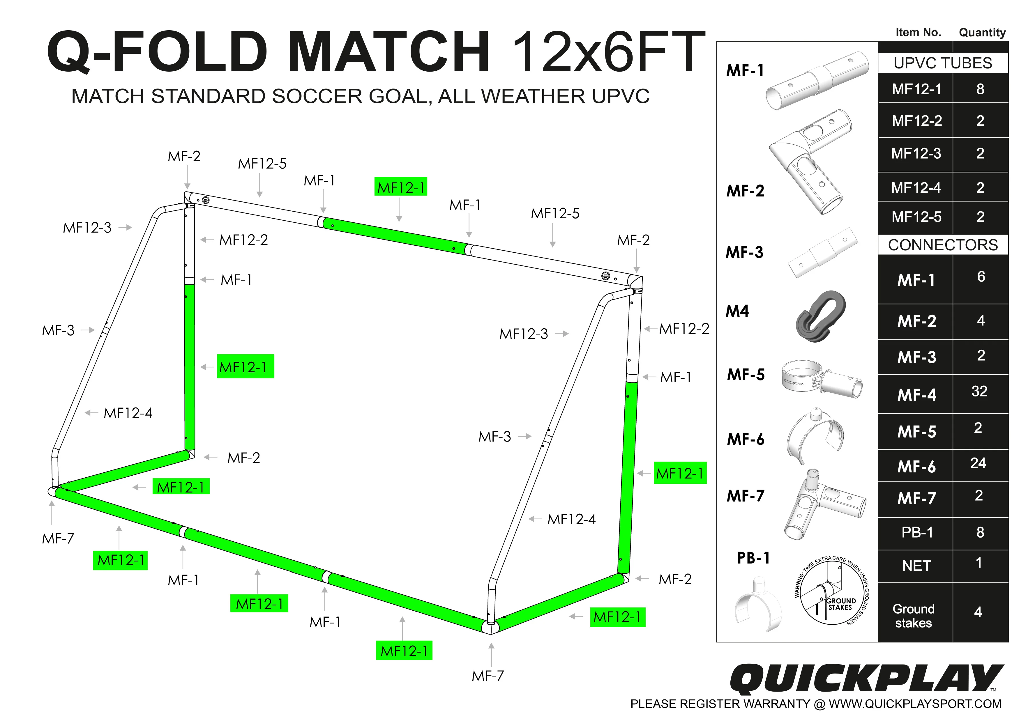 Spare Part - TUBE - Q-FOLD & Q-FOLD Match 12x6' - MF 12-1 - Image 2
