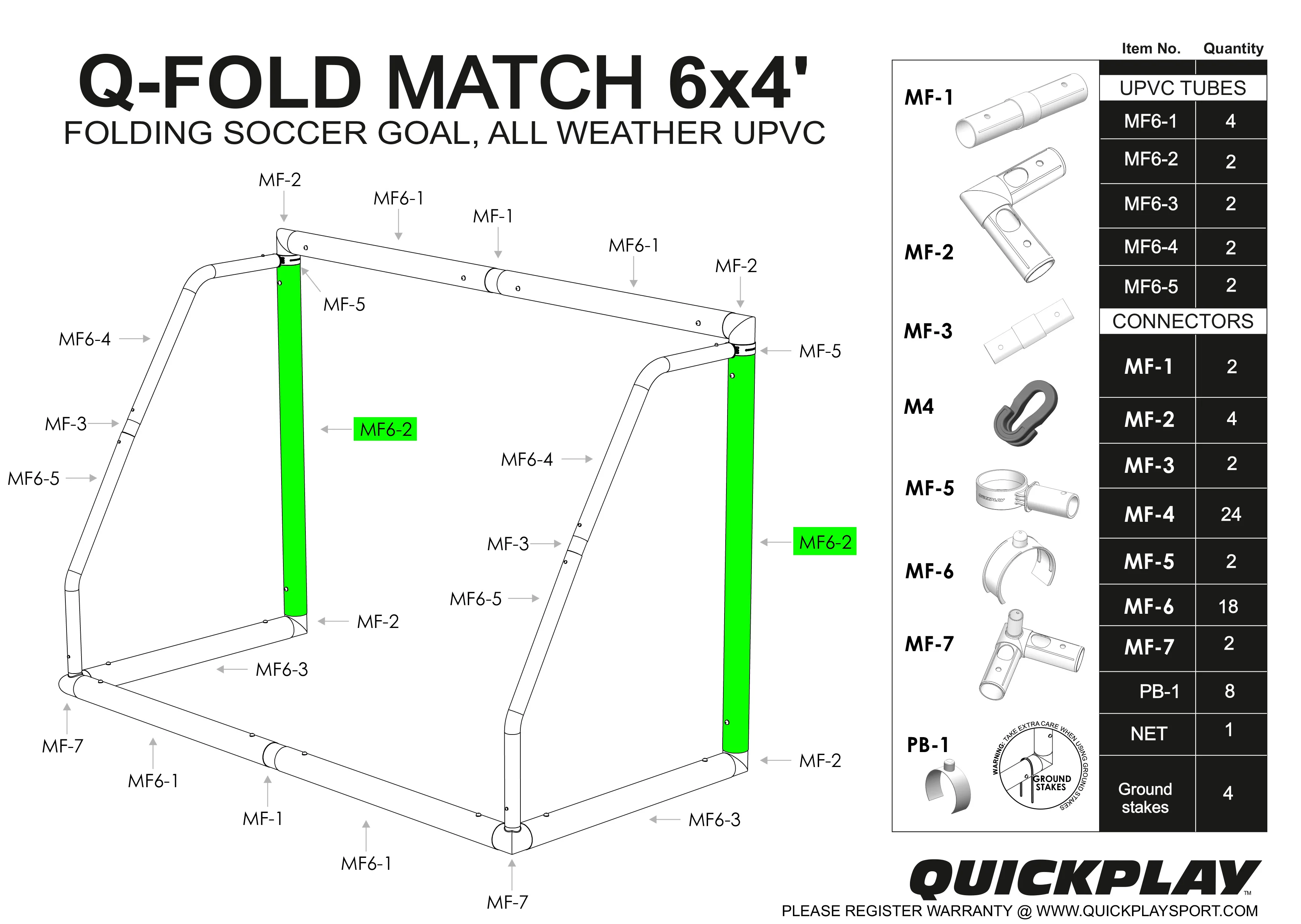 Spare Part - TUBE - Q-FOLD & Q-FOLD Match 6x4' - MF 6-2 - Image 2