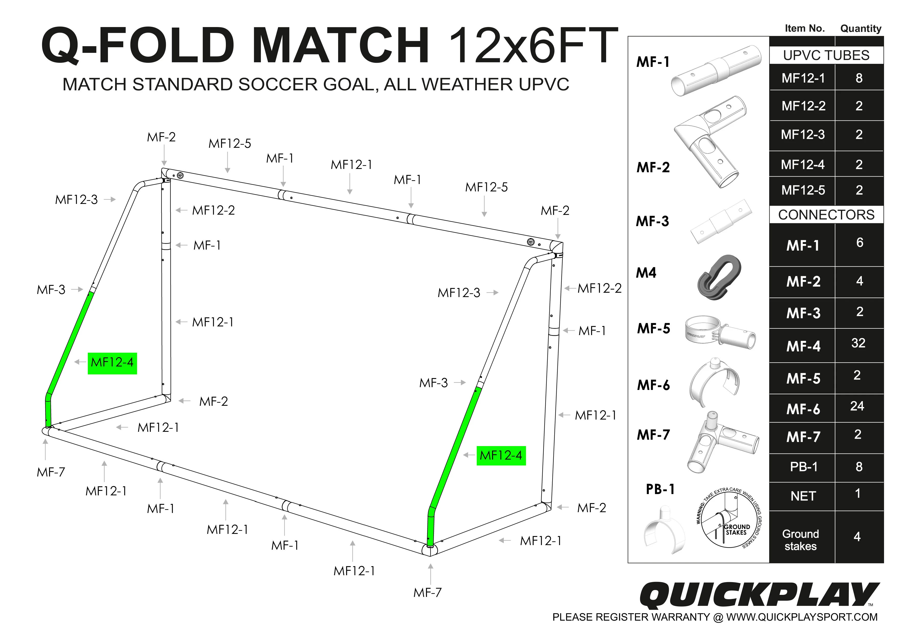 Spare Part - TUBE - Q-FOLD Match 12x6' - MF 12-4 - Image 2