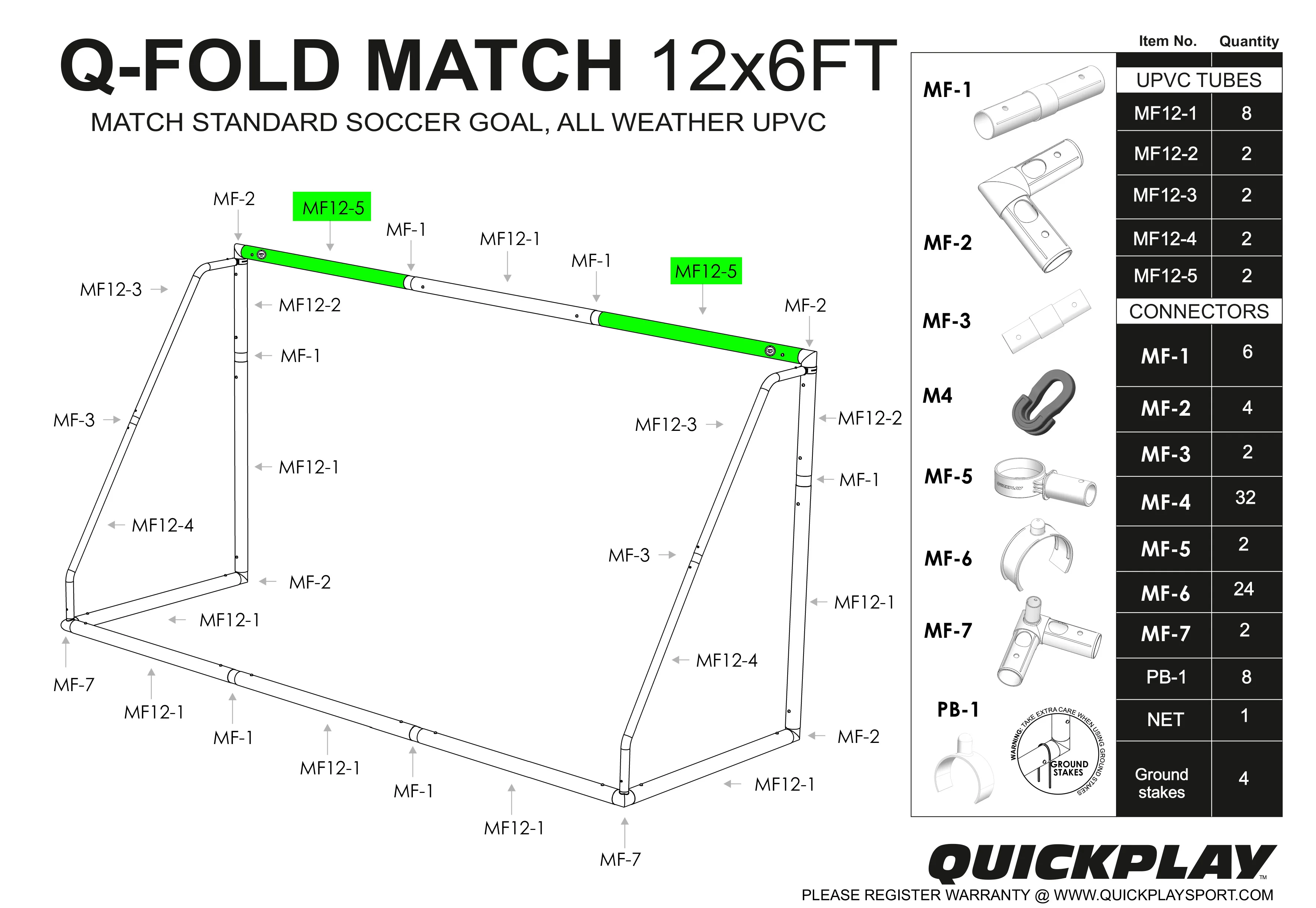 Spare Part - TUBE - Q-FOLD & Q-FOLD Match 12x6' - MF 12-5 - Image 2